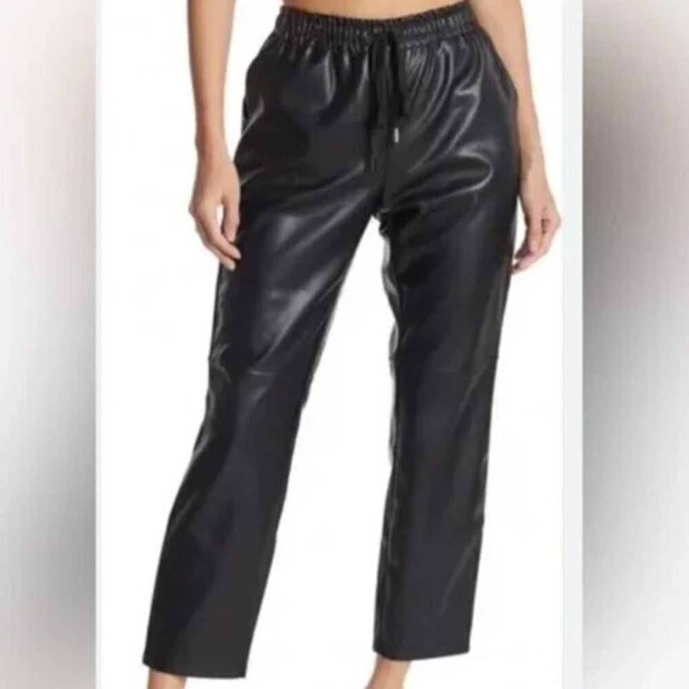 NWOT Laundry by Shelli Segal Black Faux Leather Pants Size XL